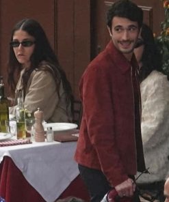 Eugenio Franceschini Emily In Paris Red Suede Jacket Sale