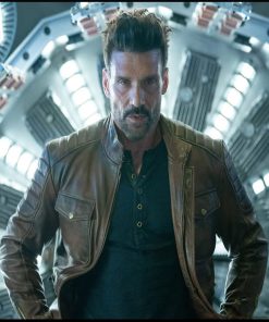 Frank Grillo Boss Level Brown Leather Jacket Shop now