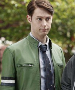 Holistic Detective Agency Dirk Gently Green Leather Jacket Free Shipping UK USA Canada