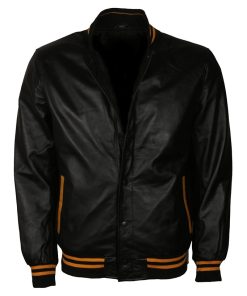Judas Priest Black Bomber Leather Jacket lederjacke herren
