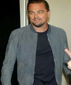Leonardo Di Caprio Gray Leather Suede Jacket herren lederjacke