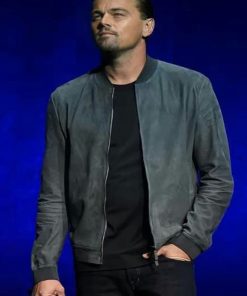 Leonardo Di Caprio Gray Leather Suede Jacket veste en cuir