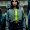 Lyna El Arabi Furies Green Bomber Cropped Jacket