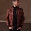 Men's Brown Aviator Bomber Leather Jacket