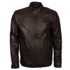 Men's Brown Leather Biker Jacket