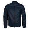 Mens Distressed Vintage Café Racer Leather Jacket