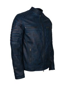 Mens Distressed Vintage Café Racer Leather Jacket on Sale