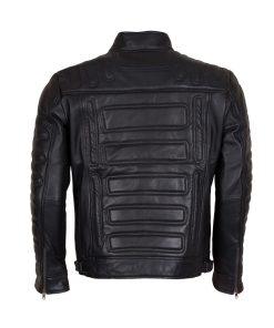 Men's Padded Fashion Biker Black Leather Jacket Sale Winter