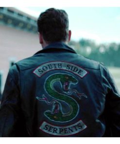 Mens Riverdale Southside Serpents Leather Biker Jacket motorrad jacke