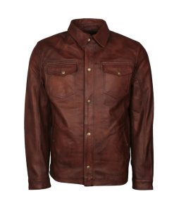 Men's Vintage Brown Trucker Leather Jacket