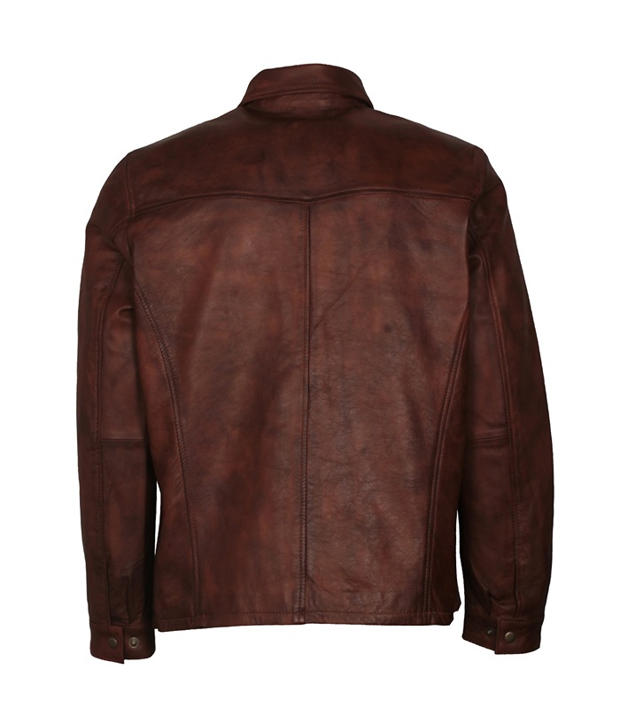 Men's Vintage Brown Trucker Leather Jacket Buy now