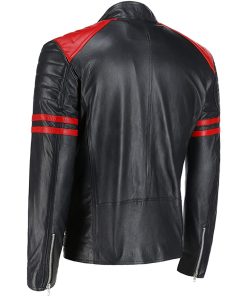 Motorcycle Brando Mens Leather Black Jacket Free Shipping UK USA Australia