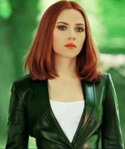 Natasha Scarlett Johansson Black Widow Leather Coat Womens Celebrity Style Sale