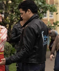 Pink Ladies Jonathan Nieves T-Birds Black Leather Jacket Free Shipping UK USA Canada