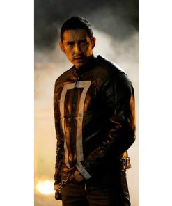 Robbie Reyes Ghost Rider Black Leather Jacket Cosplay Costume Sale