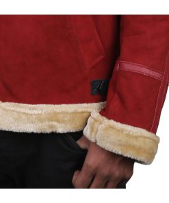 Ryan Reynolds Spirited Christmas Red Suede Leather Jacket Halloween Costume