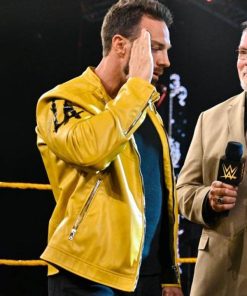 TNA LA Knight Yellow Leather Jacket