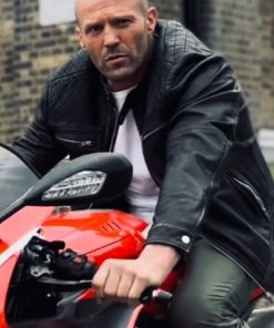 The Expendables 4 Jason Statham Black Leather Jacket Free Shipping UK USA Canada