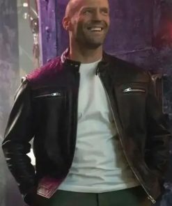The Expendables 4 Jason Statham Black Leather Jacket herren lederjacke
