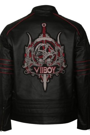 The VII Viper Boy Black Biker Leather Jacket