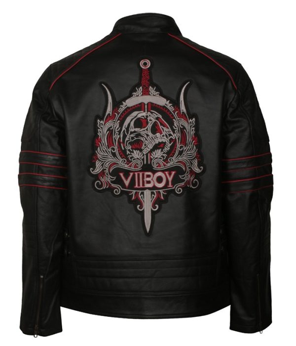 The VII Viper Boy Black Biker Leather Jacket