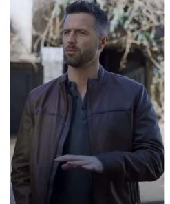 The Wedding Cottage Brendan Penny Brown Leather Jacket Free Shipping UK USA Canada