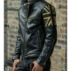 Union Jack Vintage UK Flag Biker Leather Jacket