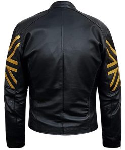 Union Jack Vintage UK Flag Biker Leather Jacket Free Shipping UK USA Canada