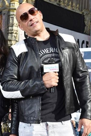 Vin Diesel F9 Premiere Black Biker Leather Jacket