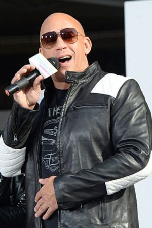 Vin Diesel F9 Premiere Black Biker Leather Jacket Free Shipping UK USA Canada