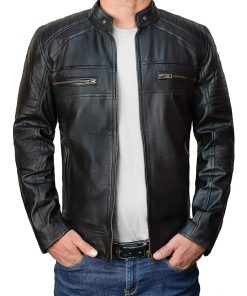 Vintage Biker Black Leather Cafe Racer Jacket Motorcycle Jacket Sale