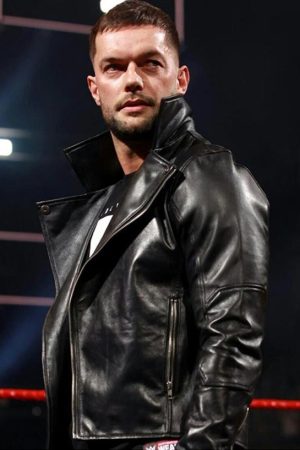 WWE Finn Balor Black Leather Jacket Halloween Sale