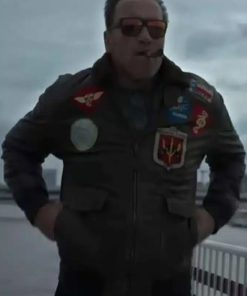 Arnold Schwarzenegger Top Gun Bomber Leather Jacket