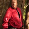 Bruce Willis Apex Red Bomber Cotton Jacket