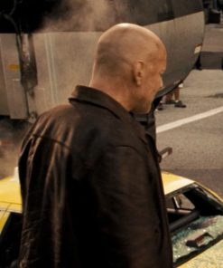 Bruce Willis Die Hard 4 Leather Jacket Free Shipping UK USA Canada