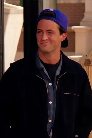 Chandler TV Series Friends Black Cotton Jacket Matthew Perry clothing