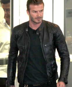 David Beckham Quilted Biker Men's Leather Jacket Shop now