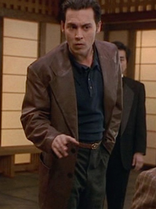 Donnie Brasco Johnny Depp Brown Leather Blazer