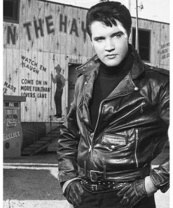 Elvis Presley Brando Biker Vintage Leather Jacket