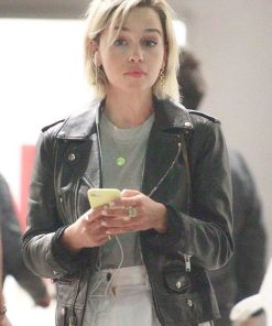 Emilia Clarke Brando Biker Black Leather Jacket