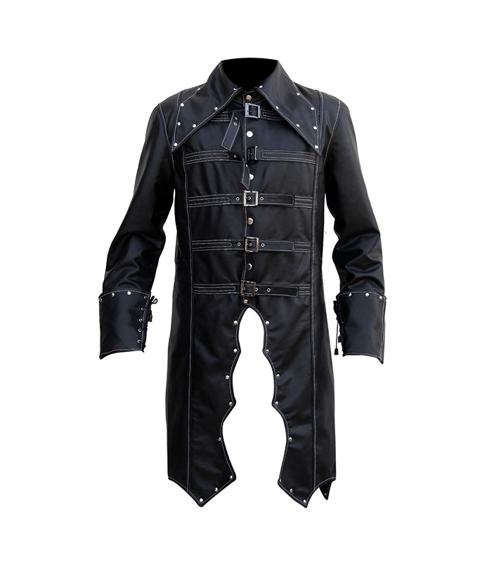 Emo Steam Punk Gothic Leather Coat Costume