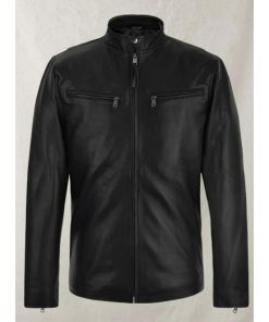 Fashion Biker Henry Cavill Black Leather Jacket Free Shipping UK USA Canada