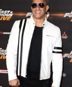 Fast And Furious Live Vin Diesel White Leather Jacket