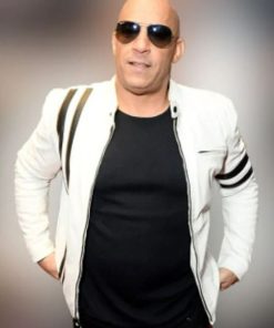 Fast And Furious Live Vin Diesel White Leather Jacket Shop now