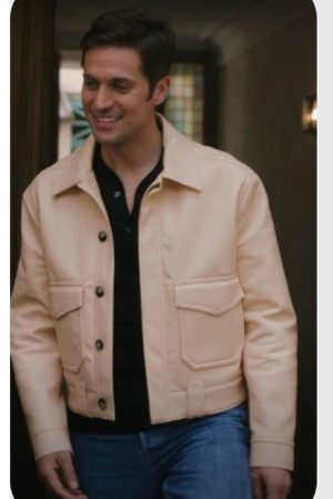 Gabriel Emily In Paris Beige Leather Jacket