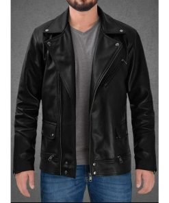 Ian Somerhalder Vampire Diaries Leather Jacket Celebrity Biker Jacket