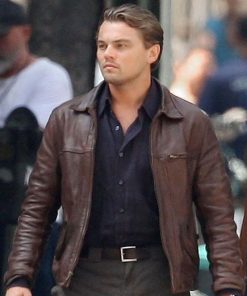 Inception Cobb Leonardo Di Caprio Brown Leather Jacket Shop now