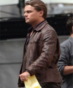 Inception Cobb Leonardo Di Caprio Brown Leather Jacket on Sale