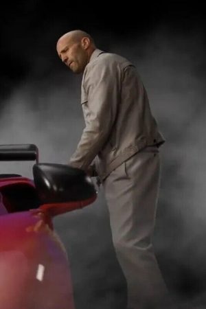 Jason Statham Fast X Beige Leather Jacket Free Shipping