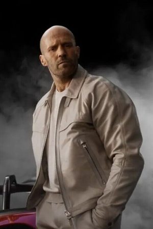 Jason Statham Fast X Beige Leather Jacket Shop now